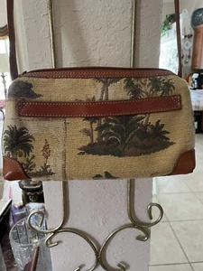 Tommy Bahama tapestry /leather poketbook - Picture 1 of 2