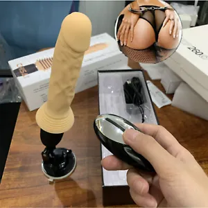 Automatic Thrusting Vibrate Heating Dildo G-spot Wand Sex Machine Hands-Free Toy - Picture 1 of 38