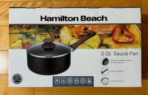 HAMILTON BEACH SARTÉN 3 CUARTOS ANTIADHERENTE ALUMINIO CON TAPA DE CRISTAL NUEVO - Imagen 1 de 2