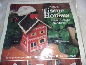 1982 KELLY'S TISSUE HOUSES Decorative Plastic Canvas Kit NEVER OPENED - Picture 1 of 3