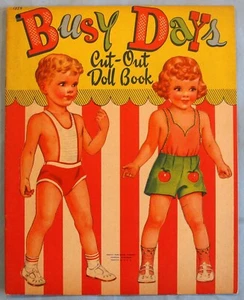 VTG - BUSY DAYS CUT-OUT DOLL BOOK - #1359 - ABBOTT - UNUSED - 1940's - FILE COPY - Picture 1 of 3
