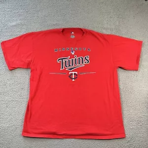 Minnesota Twins Shirt Extra Large Red American League Graphic Tee Cotton Mens - Picture 1 of 10