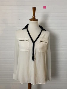 Damenbluse Express Knopfleiste transparent weiß Gr. M - Bild 1 von 7