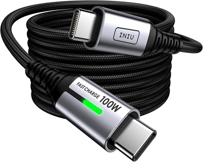 INIU USB Kabel-100W [2m] PD3.0 Schnellladekabel USB C auf USB C Nylon-Geflochten - Bild 1 von 4