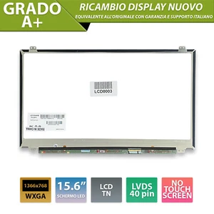 Display 15,6 compatibile con LTN156AT30-601 LTN156AT35 B01 40pin 1366x768 - Foto 1 di 6