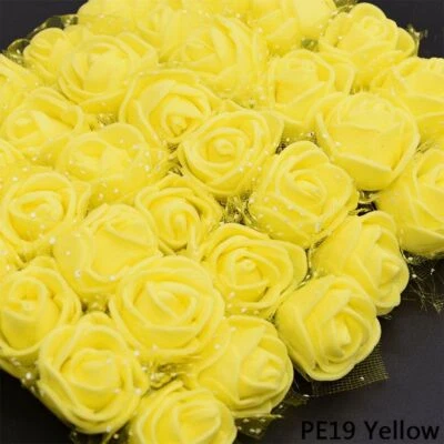 Mini cabezas de flores de rosas artificiales de 2 cm 144 piezas con álbum de recortes de tul decoración hágalo usted mismo NUEVO Foto 1 de 4