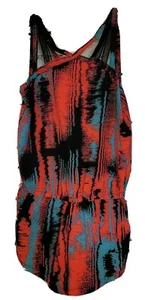 Fabletics Women's Liza Romper Size Small Red Black Watercolor t69 - Picture 1 of 7