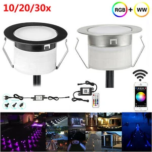 45mm WIFI LED Deck Lights Outdoor RGB RGBW Garden Stair Step Plinth Spots Lights - Picture 1 of 15