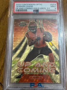 Panini Contenders Optic Up and Coming 2022 vinilo dorado 1/1 Ja'Marr Chase PSA 9 - Imagen 1 de 2