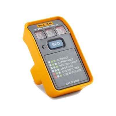 Fluke ST240+ Mains Audible Socket Tester with 30ma RCD Trip Test (UK) 230v