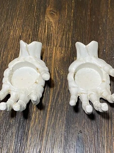 Candelabro votivo luz té resina calavera esqueleto manos utilería magia gótica - Imagen 1 de 4