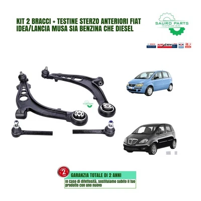 KIT BRACCI ANTERIORI E TESTINE STERZO LANCIA MUSA/FIAT IDEA BENZINA E DIESEL - Immagine 1 di 4