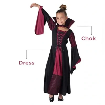 Royal Vampire Dress Up America Halloween Costume Size Medium 8-10 - Image 1 of 4