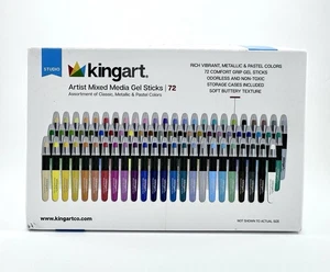 Juego de varillas de gel KINGART 72 Artist medios mixtos colores pastel metálicos ligeramente usadas - Imagen 1 de 12