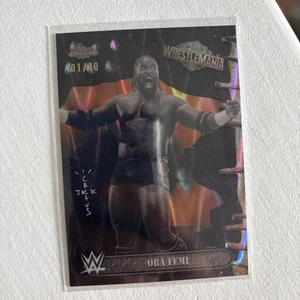 2025 Topps Chrome WWE Cactus Jack x Wrestlemania Oba Femi Black Ray Wave 01/10 - Bild 1 von 3