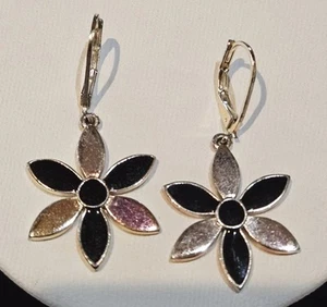 Vintage Silber Ohrringe mit baumelnder Blume - Bild 1 von 2