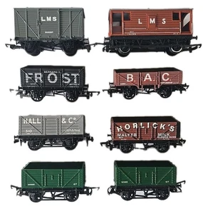RAKE OF 8X HORNBY MAINLINE FARISH OO GAUGE ROLLING STOCK WAGONS COAL VANS ETC - Picture 1 of 3