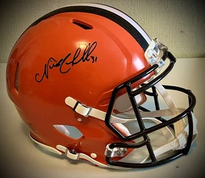 Auténtico casco de velocidad tamaño completo autografiado por Nick Chubb Cleveland Browns adulto - Imagen 1 de 11