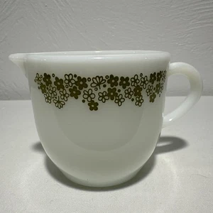 Pyrex Creamer Tableware by Corning USA Spring Blossom Green Corelle Used Vtg - Picture 1 of 8