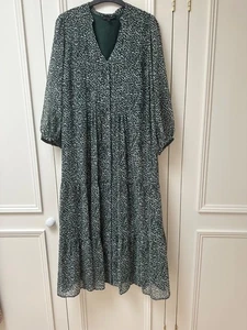 Phase Eight Penele chiffon women’s midi dress 16 green - Picture 1 of 3