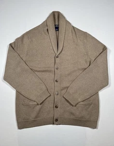 Suéter De Colección Lands' End Para Hombres Grande Tostado Chal Cuello Cárdigan Botón Delantero Años 90 - Imagen 1 de 7