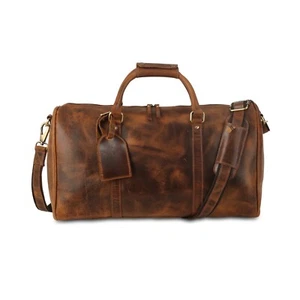 Oversized WeekenderLeather Travel and Sports Duffel Bag, Full Grain Leather bag2 - Picture 1 of 8