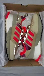 Adidas ZX 1K Boost Beige Tone Victory/Crimson 2021 Sneakers Size 8 - Picture 1 of 12