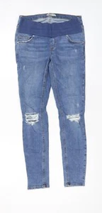 Topshop Womens Blue Cotton Blend Skinny Jeans Size 8 L27 Reg Pockets - Picture 1 of 10