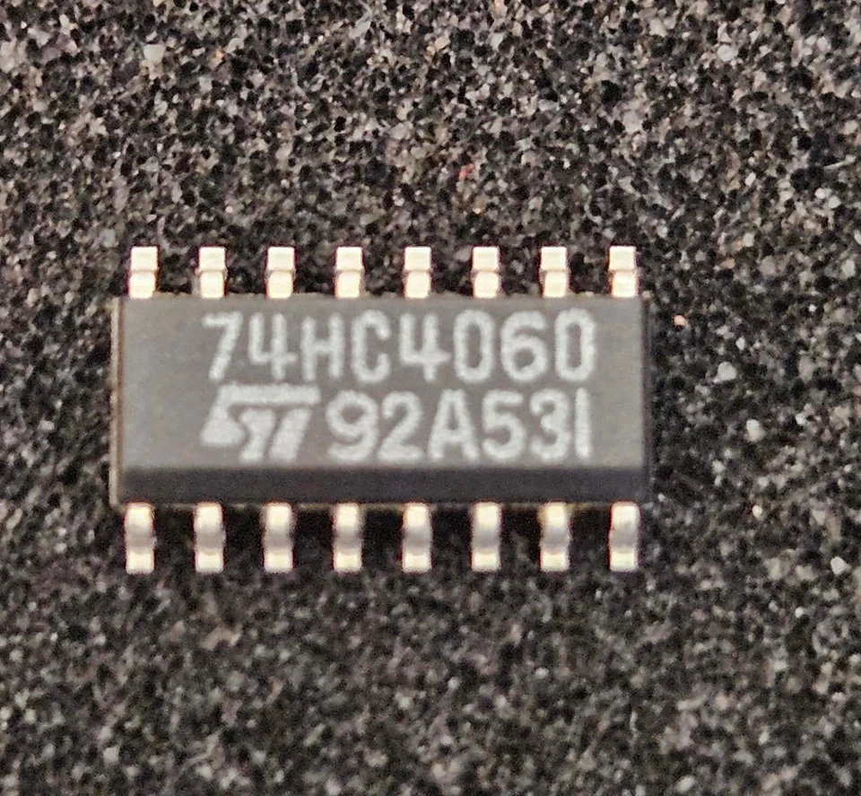 M74HC4060M1R, contador/oscilador binario de 14 etapas, SOIC-16 STMicro cantidad-5 piezas Foto 1 de 1