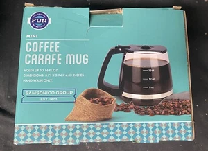 Small Glass Coffee Pot Carafe Mug Mini Little Joe Style Novelty NEW 16oz - Picture 1 of 2