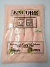 Encore Pink Vintage Stain Release Tablecloth &amp; 4 Napkins / Rings Set