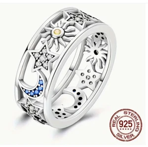 Anillo ESTRELLAS SOL LUNA 925S Resplandor Celestre 🌙✨☀️Tallas 6-10 - Imagen 1 de 3