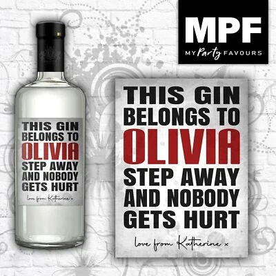 Personalised GIN Bottle Label Gift - Birthday CHRISTMAS Wedding Any Occasion - Image 1 of 4