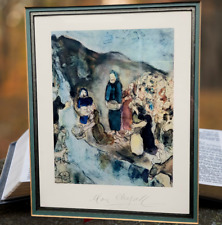 1960 Marc Chagall Signed Lithograph Book Plate Moïse et la pierre d'Horeb Rare