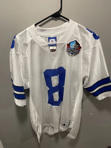 Troy Aikman #8 Dallas Cowboys Game Throwback Player Jersey White Cover