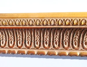 3 1/4" GOLD LEAF w/RED TONES ORNATE WOOD PICTURE FRAME MOLDING 18 FT BUNDLE - Picture 1 of 7