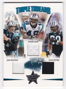 JAKE DELHOMME STEPHEN DAVIS PEPPERS 2005 Leaf R & S Triple Threads 150 NM - MT 