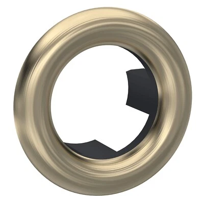Nuie Brushed Brass Round Overflow Cover for Bathroom Sink 30mm ABS Modern - Image 1 of 4