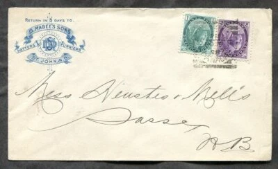 Sombreros y pieles Magee ST JOHN NB 1898 ILUSTRADOS cubierta publicitaria. Círculo cuadrado Foto 1 de 2