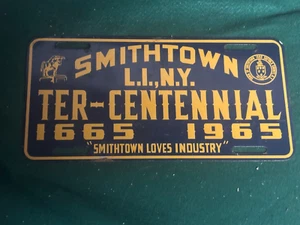 Smithtown L.I.N.Y. Ter-Centennial 1665 1965 New York Vanity Nummernschild SCHÖN!! - Bild 1 von 3