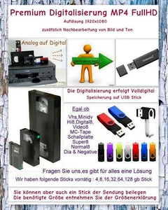 VHS Kassette Digitalisieren - auf USB Stick  im mp4 Full HD Format - Bild 1 von 10