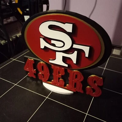 San Francisco 49ers 3D Doble Logo Soporte Versión Dos Letreros 12 Pulgadas Foto 1 de 4