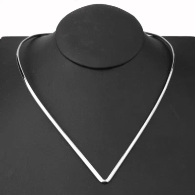 Gargantilla cuello plata nueva llegada acero inoxidable para mujer collar joyería 3 mm Foto 1 de 4