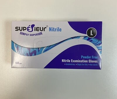 SUPERIEUR Blaue Nitril Einweghandschuhe Größe L Karton 100 Handschuhe