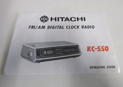 Hitachi AM/FM цифровой Flip часы радио - KC-550 модель - руководство по эксплуатации, винтажный - Изображение 1 из 4