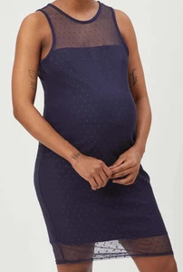 Women's Stowaway Shadow Dot Maternity Dress Size Large Black New !!! - Picture 1 of 2