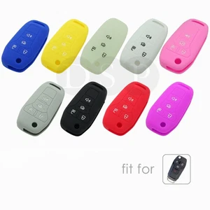 Silicone Cover Shell 4 Button fit for FORD Fusion Flip Remote Key Case 2013-2015 - Picture 1 of 19