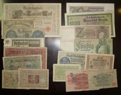Germany 1 - 500 mln mark 17 pcs all different 1910-1933 - Image 1 of 4