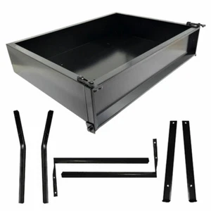Carro de golf EZGO RXV caja de carga utilitaria de acero negro con soportes - Imagen 1 de 6