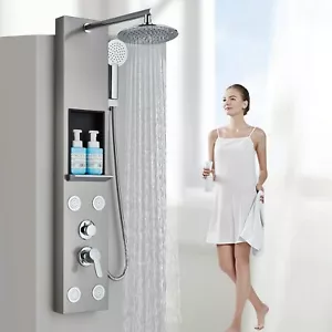Panel de Ducha Columna de Hidromasaje en Acero Inoxidable con Ducha de Mano - Imagen 1 de 13